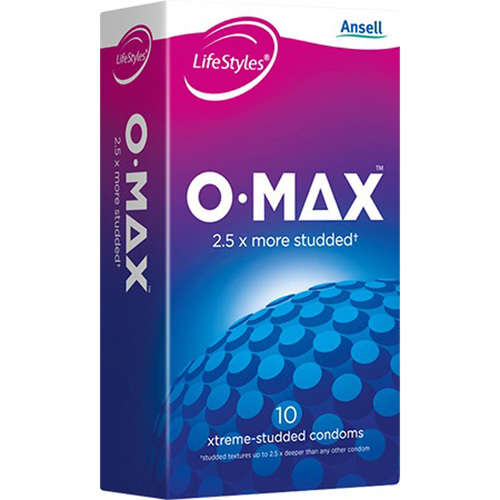 O-Max Studded Condoms x10