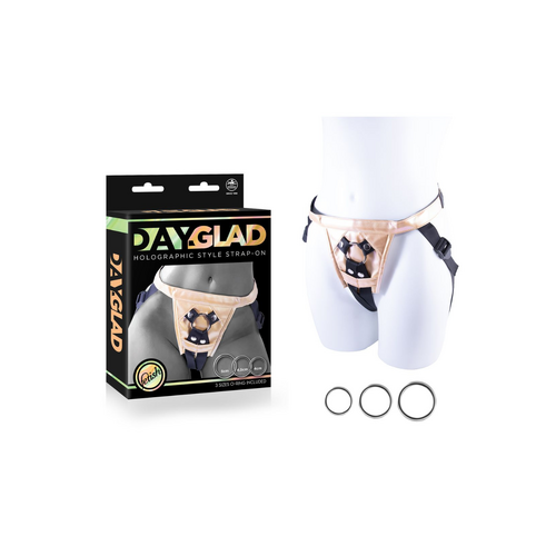 DAY-GLAD PU HARNESS WITH 3 DIFFERENT SIZE METAL RING