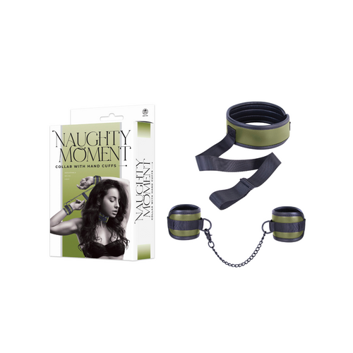 NAUGHTY MOMENT COLLAR WITH HAND CUFFS GREEN
