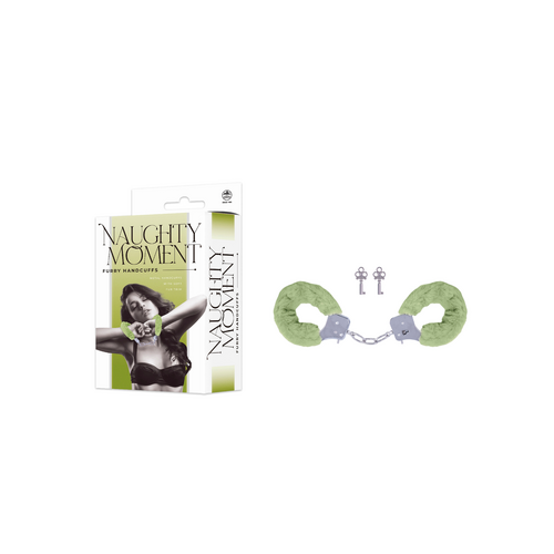 NAUGHTY MOMENT HANDCUFF WITH FURRY SLEEVE GREEN