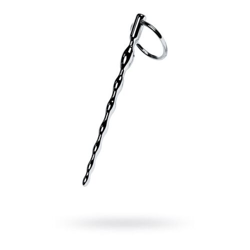 Silver Metal Braided Urethral Plug w Replaceable Ring 