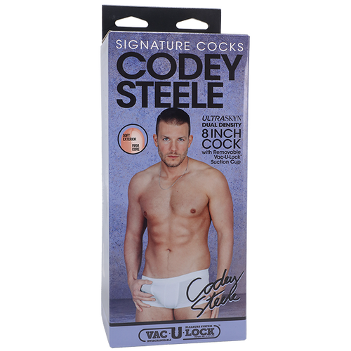 Codey Steele 8in Ultraskyn Cock w Removable Vac-U-Lock Suction Cup Vanilla