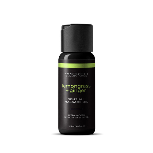 Wicked Sensual Massage Oil Lemongrass + Ginger Lemongrass And Ginger Scented Massage Oil 120ml Tube