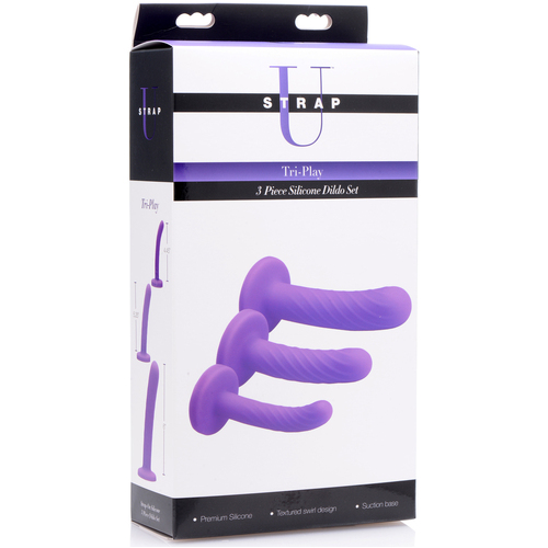 7" Tri-Play 3 Piece Silicone Dildo Set