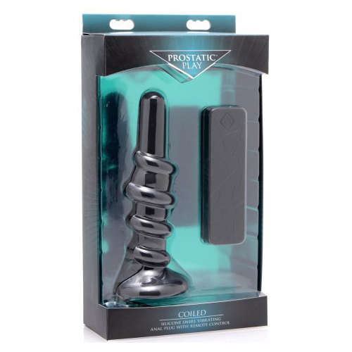 Coiled Vibrating Anal Plug with Controller