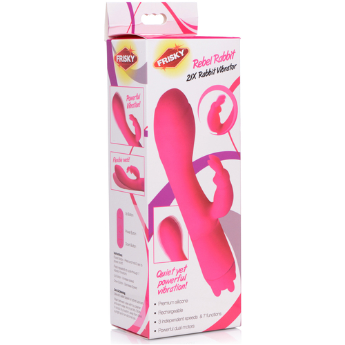 Rebel Pink 7" Rabbit Vibrator