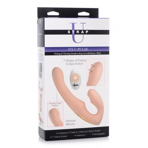 Strap U 15X U Pulse Pulse & Vibe Strapless Strap On W/ Remote Blush
