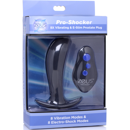 Pro-Shocker 8X Vibrating & eStim Plug Black