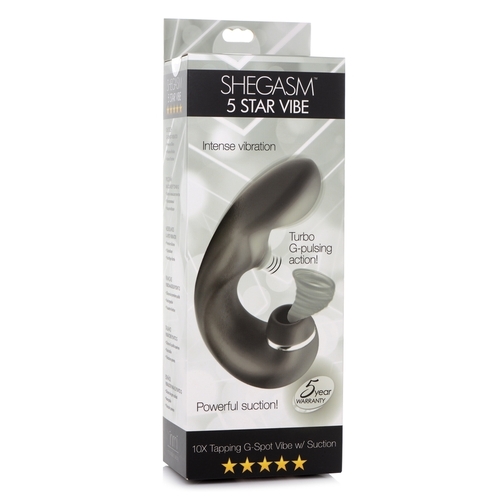 INMI Shegasm 5 Star Tapping G-Spot Vibe w/ Suction Black