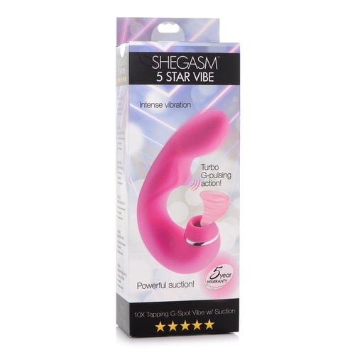 INMI Shegasm 5 Star Tapping G-Spot Vibe w/ Suction Pink