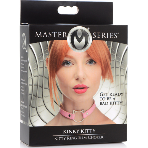 Kinky Kitty Ring Slim Choker Pink