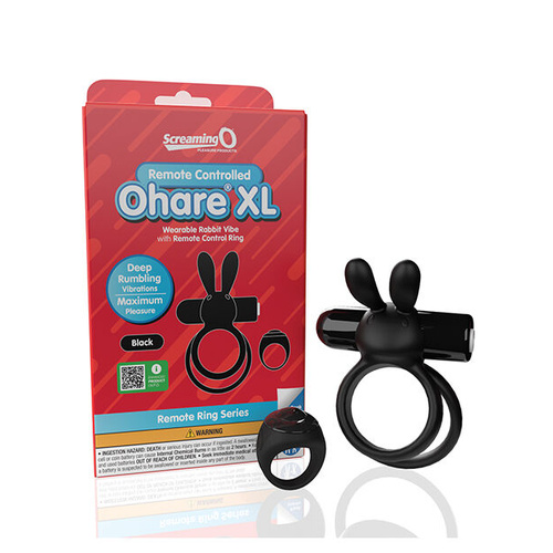 Screaming O Remote Controlled Ohare XL Vibrating Ring - Black