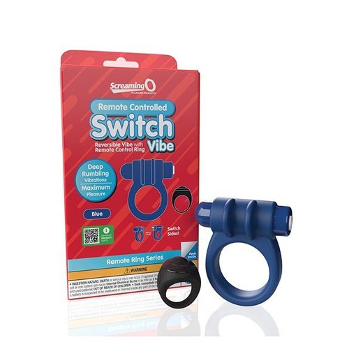 Screaming O Remote Controlled Switch Vibrating Ring - Blue