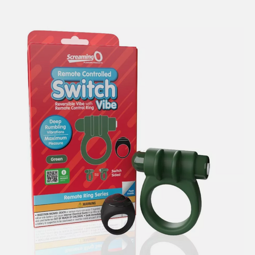 Screaming O Remote Controlled Switch Vibrating Ring - Green