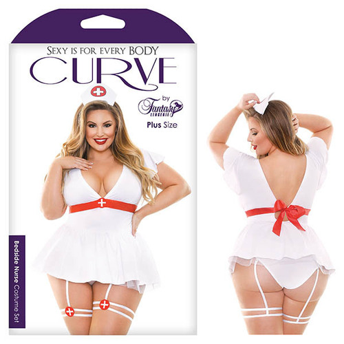Curve Bedside Nurse Costume Set White 1X/2X 