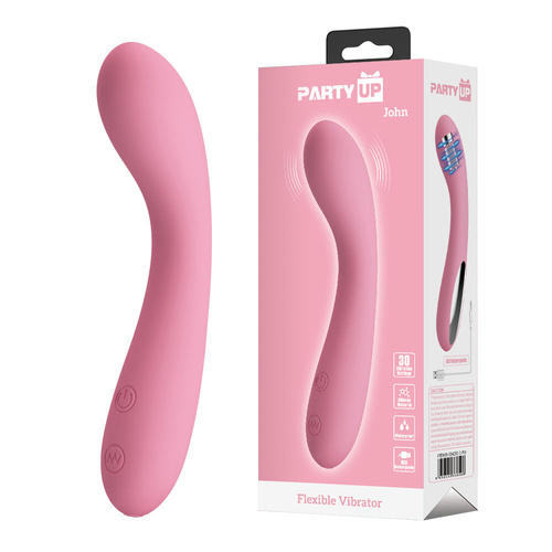 Party Up JOHN Flexible Vibe - Pink Pink 16 cm USB Rechargeable Vibrator