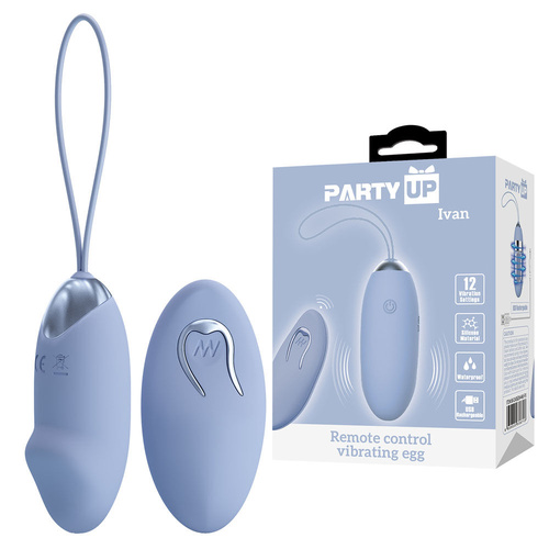 Party Up IVAN Remote Egg - Purple Purple USB Rechargeable Vibrating Egg with Wireless Remote