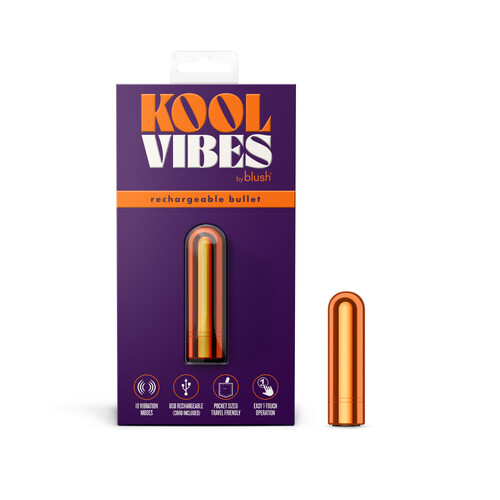 Kool Vibes Rechargeable Mini Bullet Tangerine  6.4cm Usb Rechargeable Bullet