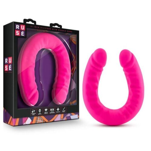Ruse Silicone Slim 18in Hot Pink Double Dong 