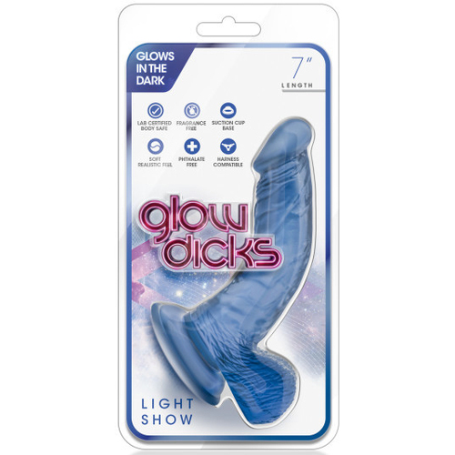7" Glowing Curved Cock + Balls