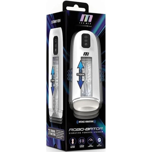 M For Men Robo-Bator White USB Rechargeable Vibrating Auto Stroker