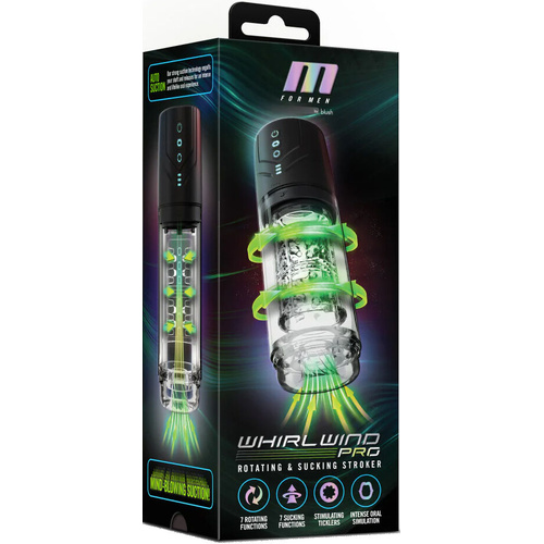 M For Men - Whirlwind Pro Clear USB Rechargeable Rotating & Sucking Auto Stroker