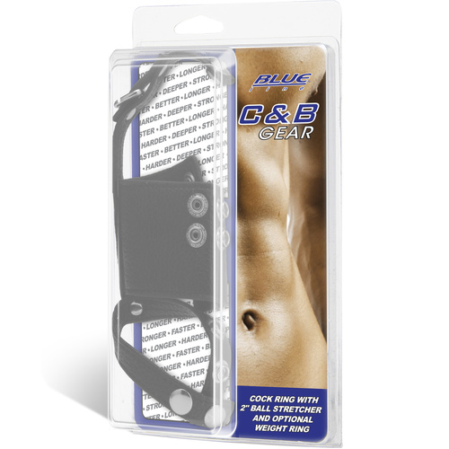Cock Ring With 2" Ball Stretcher And Optional Weight Ring