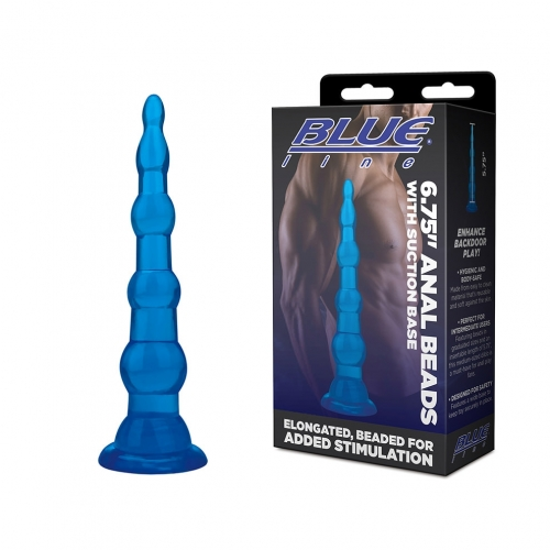 6.75" Anal Beads With Suction Base
