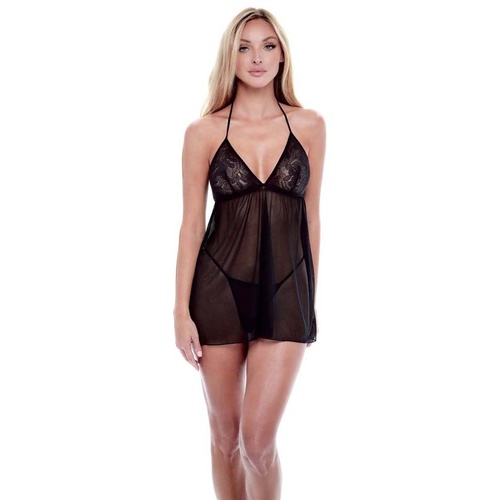 Eco Lace And Mesh Chemise M/L
