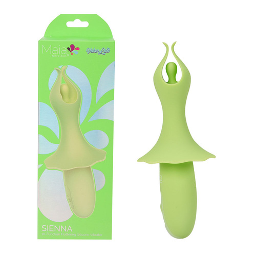 Maia SIENNA - Green Green 15.2 cm USB Rechargeable Fluttering Bullet