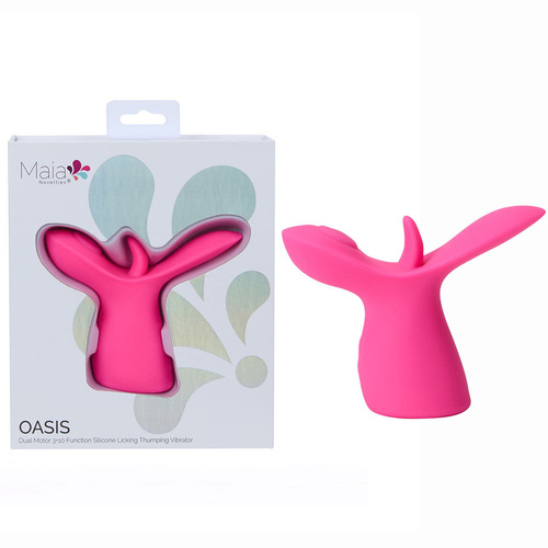 Maia OASIS - Pink Pink USB Rechargeable Dual Motor Licking & Thumping Stimulator