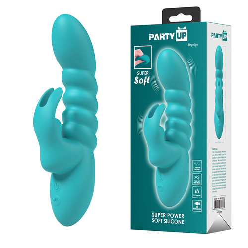 Party Up BRYNLYN - Teal Teal 18.2 cm USB Rechargeable Rabbit Vibrator