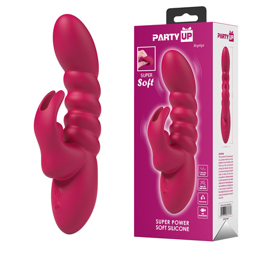 Party Up BRYNLYN - Pink Pink 18.2 cm USB Rechargeable Rabbit Vibrator