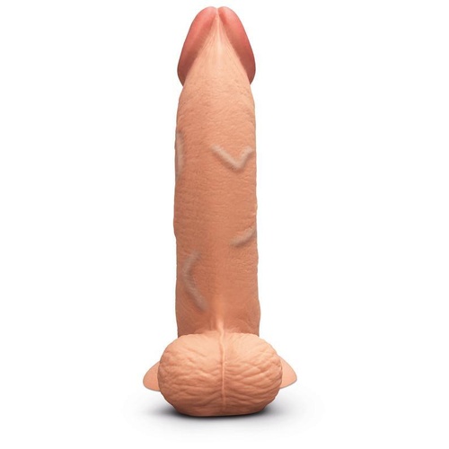 b - Vibe Slipskin Realistic Silicone Dildo - 9 in. Curved Mocha