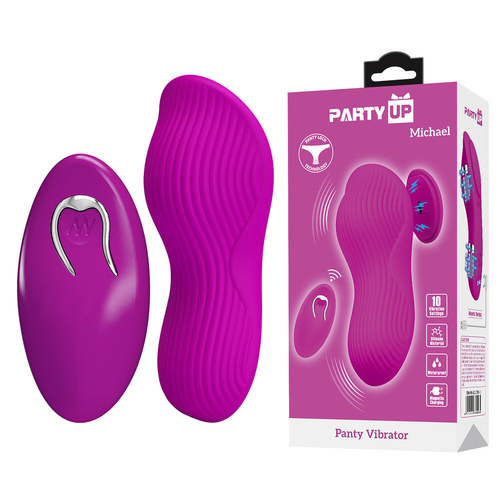 Party Up MICHAEL Panty Vibe - Pink Pink USB Rechargeable Panty Vibrator with Wireless Remote Control