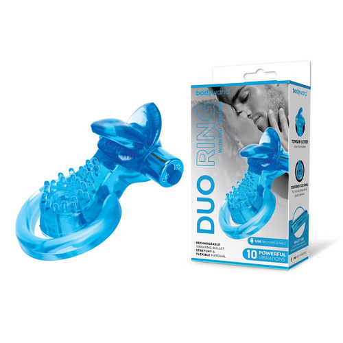 Bodywand Rechargeable Duo Ring With Clit Tickler  Usb Rechargeable Vibrating Cock Ring