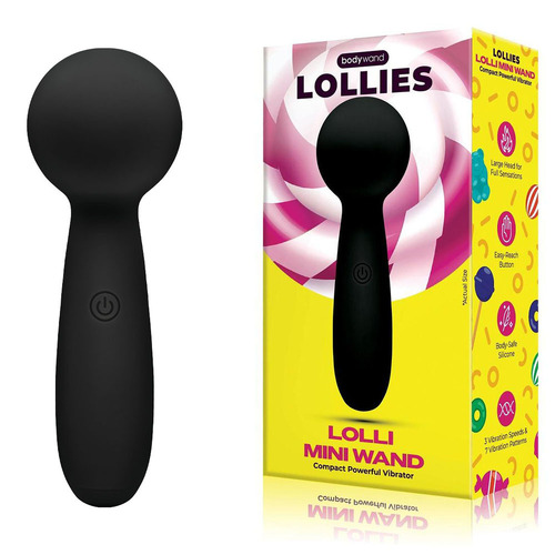 Bodywand Lolli Mini Wand - Black Black 11 cm USB Rechargeable Mini Massage Wand