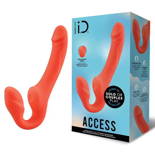 Bodywand ID Access Strapless Strap-On Orange 15.2 cm USB Rechargeable Strapless Strap-On