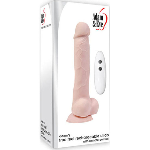 Adam & Eve Adam's True Feel Rechargeable Dildo Flesh 17.8 cm (7'') USB Rechargeable Vibrating Dong