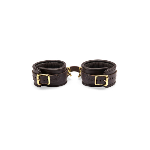 Coco de Mer Leather Ankle Cuffs Brown