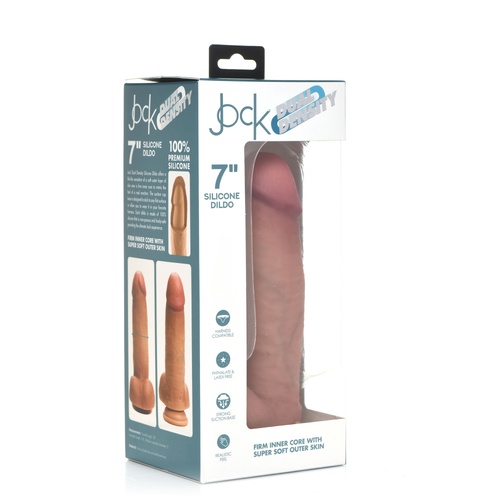 7" Dual Density Silicone Cock + Balls