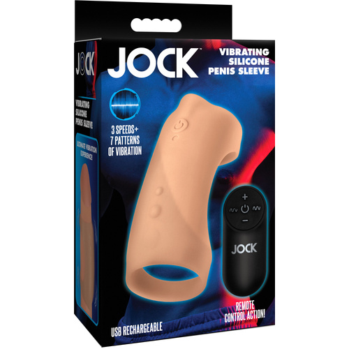JOCK Vibrating Silicone Penis Sleeve - Light