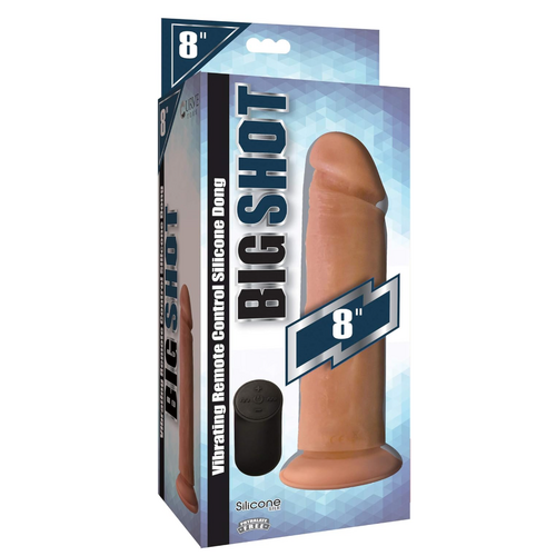 Big Shot 8" Vibrating Wireless Rechargeable Silicone Dildo**