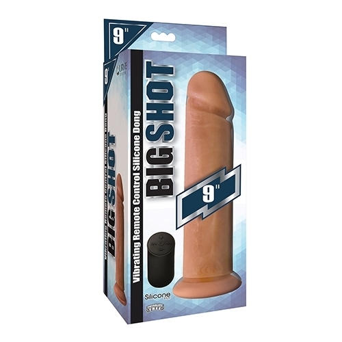 Big Shot 9" Vibrating Wireless Rechargeable Silicone Dildo