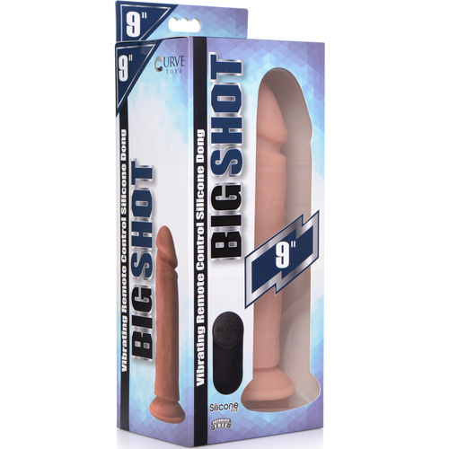 Big Shot 9" Vibrating Wireless Rechargeable Silicone Dildo