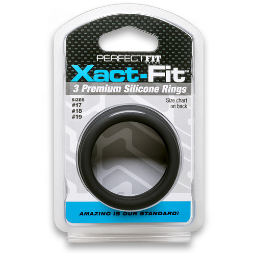 Xact-Fit Silicone S-M-L Cock Rings x3