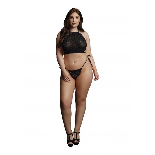 Festive Rhinestone Top/Thong Osx