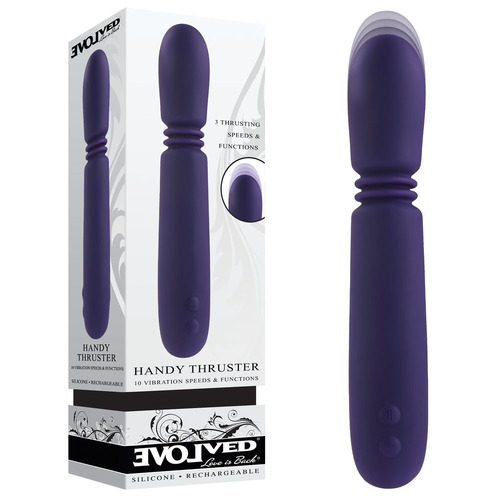 Evolved HANDY THRUSTER Purple 20.3 cm USB Rechargeable Thrusting Vibrator