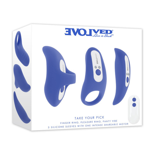 Evolved TAKE YOUR PICK Rechargeable Bullet with 3 Interchargeable Sleeves