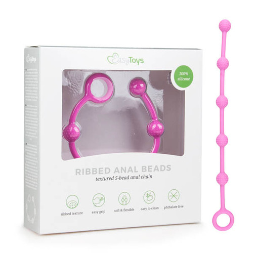 EasyToys Ribbed Anal Beads Pink Small Anal Beads